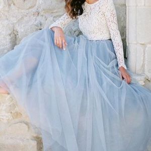 The Soft Wendy - Chilled Blue Tulle Maxi S…